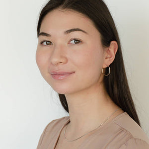 model wearing sterling silver rhodium  micro chain necklace