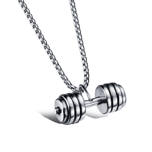 Dumbbell on sale cross necklace