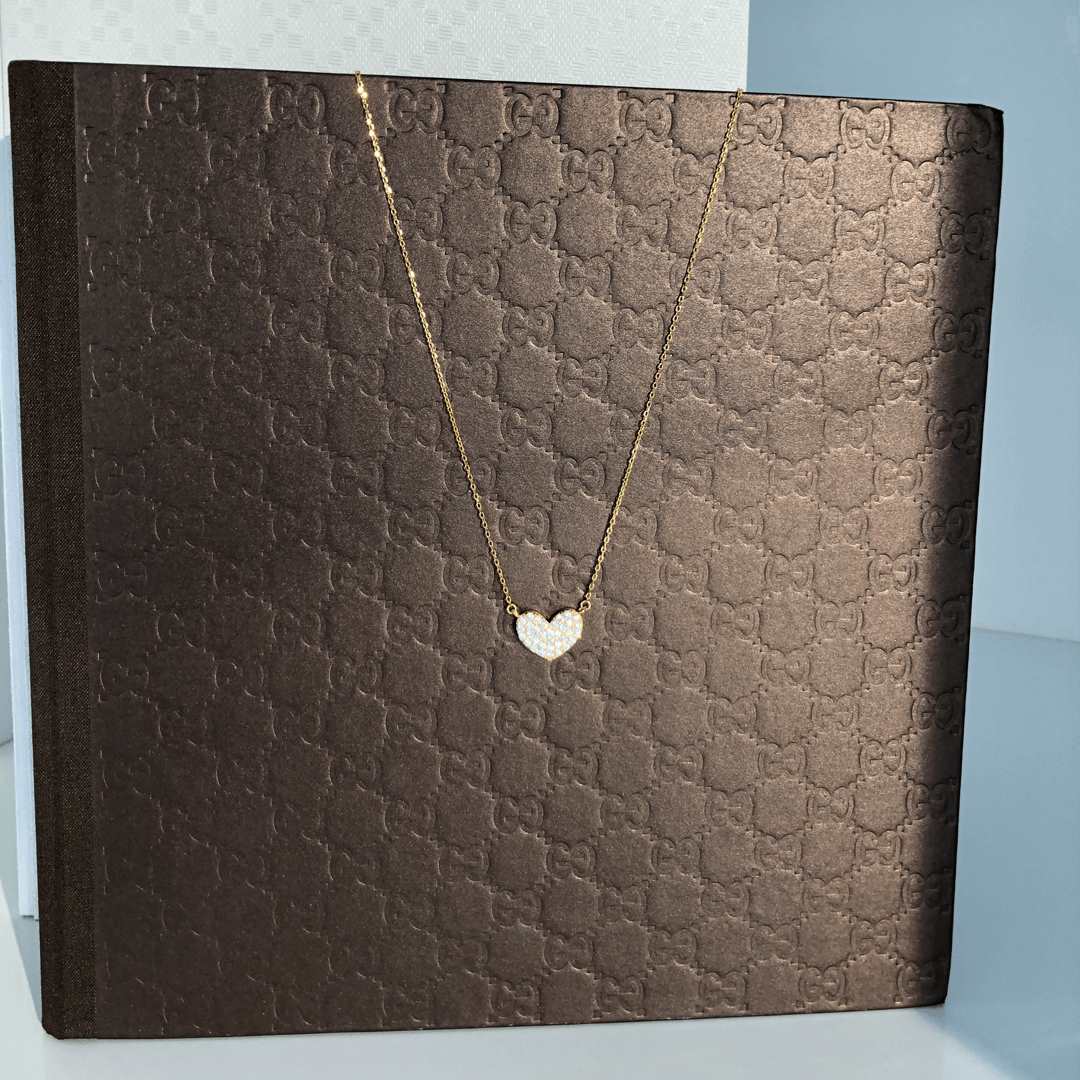 sterling silver 18k gold plated bright heart necklace