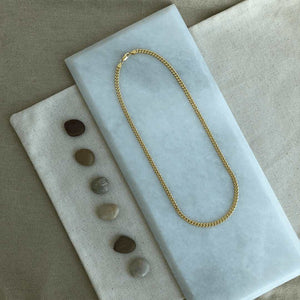 sterling silver 18k gold  plated curb chain necklace