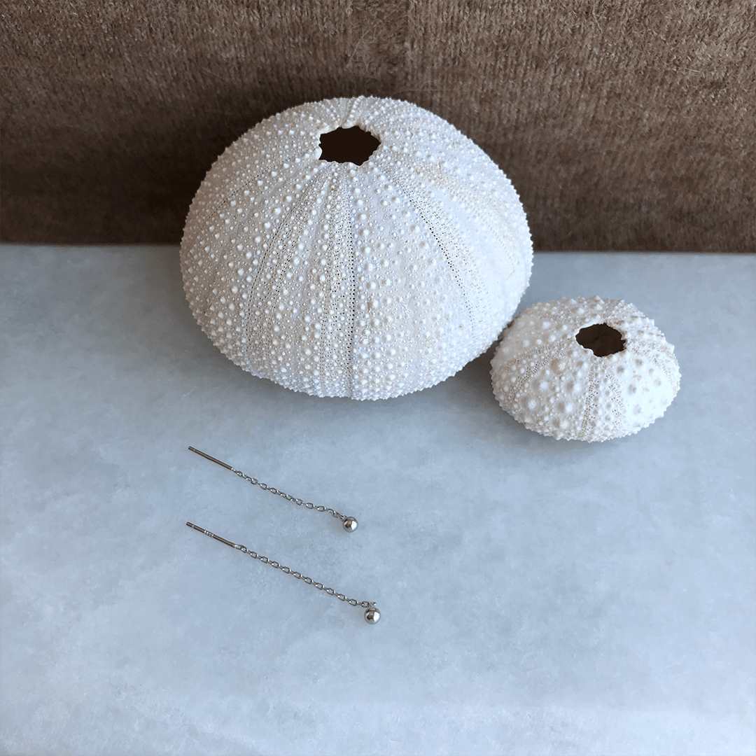 sterling silver stud thread earrings